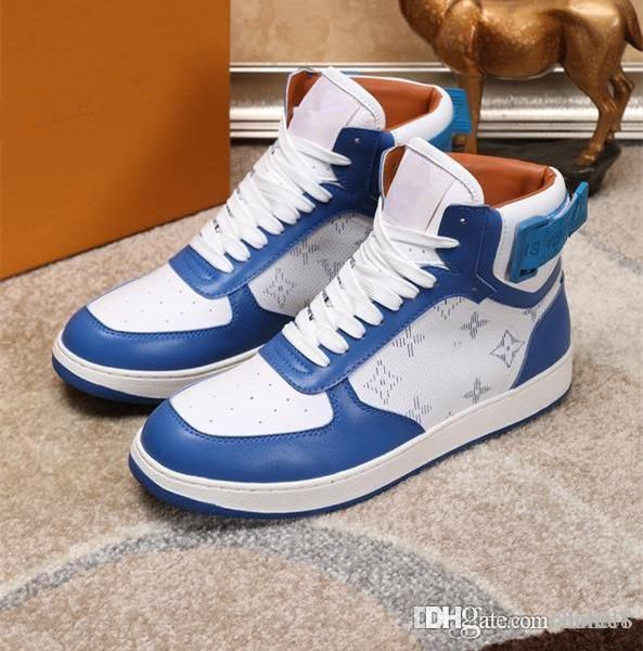 

louie vuiton rivoli sneakers monogram strass fabric blue sneaker men shoes 19 louis vuitton, Blue;gray