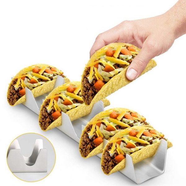 

stainless steel taco holder 34*6.6*4.8cm stand tray rack for oven dishwasher restaurant other bakeware