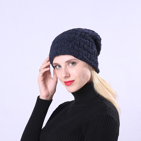 

winter hat for women warm cap elasticity knit beanie hats female caps head cap skiing warm hats knitted hat outdoor, Blue;gray