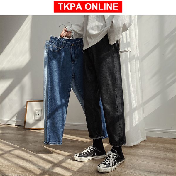 

men spring black korean colors jeans 2020 mens streetwear blue denim pants male fashions skinny clothes plus size
