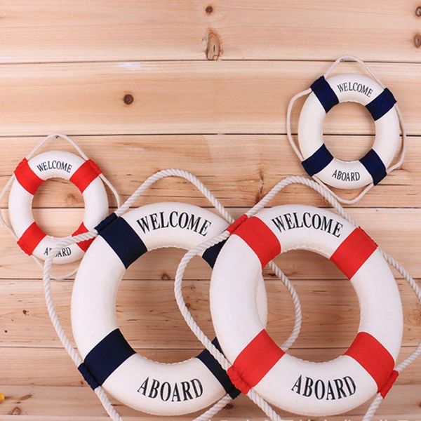 

4size navy mediteranean sea life buoy wall stickers hanging lifebuoy for bar home decor props nautical life ring wedding crafts