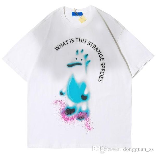 

t shirt men monster graffiti cartoon printed men's tee shirts short sleeve 2020 fashion high street tees summer streetwear, White;black