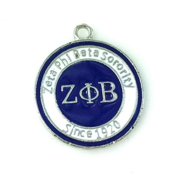 

fashion university society zeta phi beta dst zpb sorority jewelry enamel metal crystal dangle floating charm pendant for women men diy, Bronze;silver