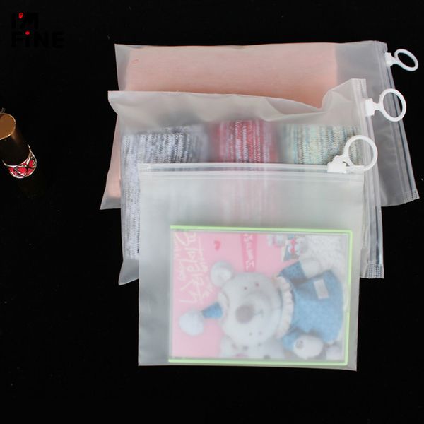 

100pcs plastic storage bags cosmetic package pouch underwear/socks packaging bags frosted dustproof bag 3 sizes