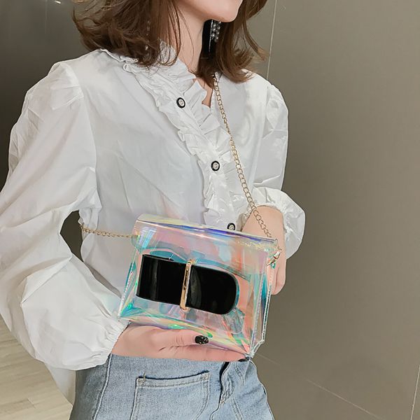 

fashion crossbody bags for women 2019 new transparent jelly shoulder bag handbag pu leather women messenger bags bolsos muje #l