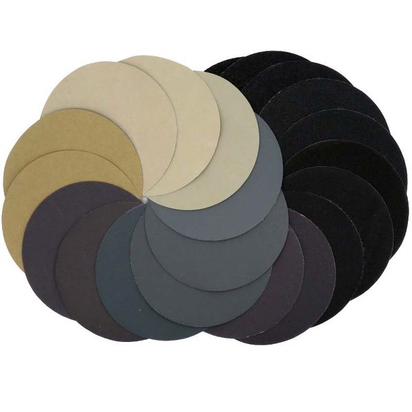 

20pcs 5inch 125mm waterproof sandpaper hook and loop sanding discs silicon carbide 60 to 10000 grits for polishing & grinding