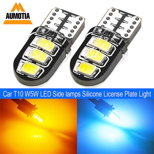 

500x car t10 led w5w led bulb 194 168 lamp 501 cob silicone auto lights turn side lamps dc 12v