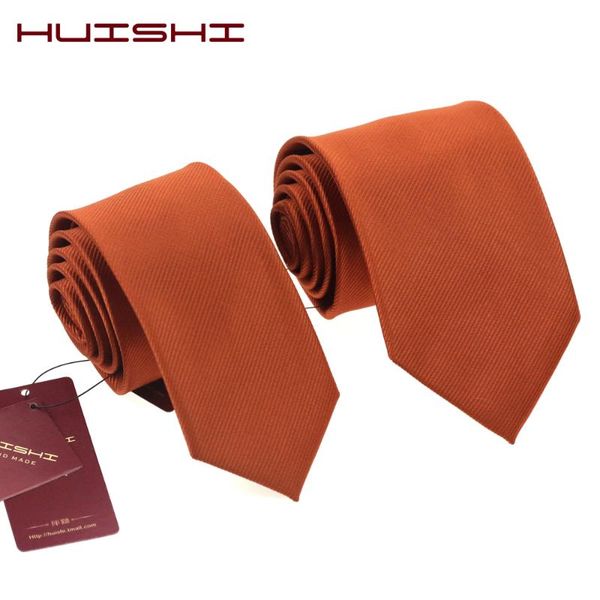 

huishi fashion man new classic dark orange tie 6cm 8cm striped woven waterproof business wedding party casual necktie, Black;blue