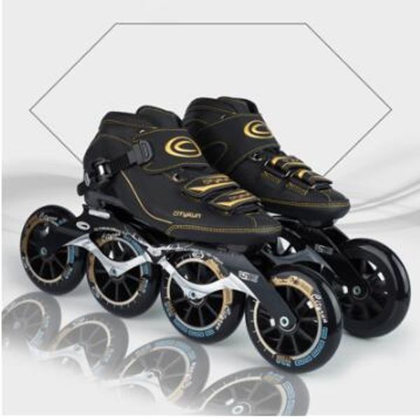 

2017 edition cityrun professional inline speed skates shoes 6-layers carbon fiber black red blue race skating patins eur 30-44