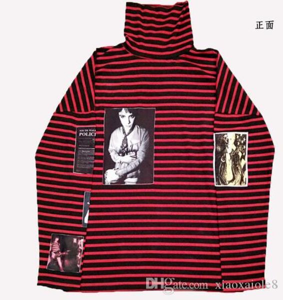 

size s xxl raf simons big bang g-dragon hip hop striped hoodies street brand man fashion new gun style hoodie turtleneck winter swearshirts, Black