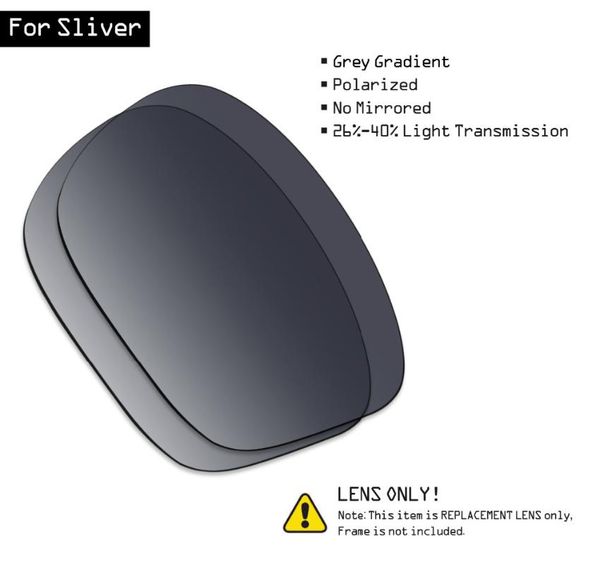

smartvlt polarized sunglasses replacement lenses for sliver - grey gradient tint