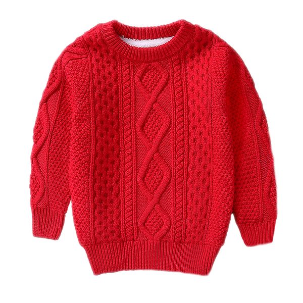 

children winter clothes warm baby boys girls sweater for 2 4 6 8 10 years cashmere pullovers plush inside knitted loose jacket, Blue