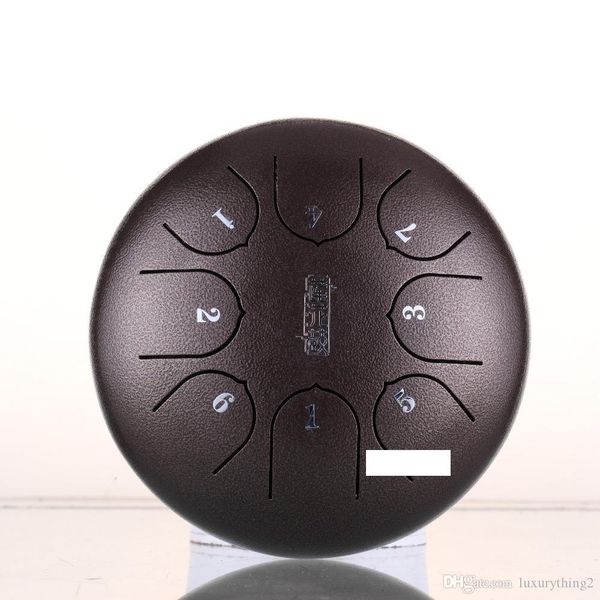 

necklace 6 inch c key tongue drum mini 8-tone steel hand pan drum percussion instrument with drum mallets bag instructions, Silver