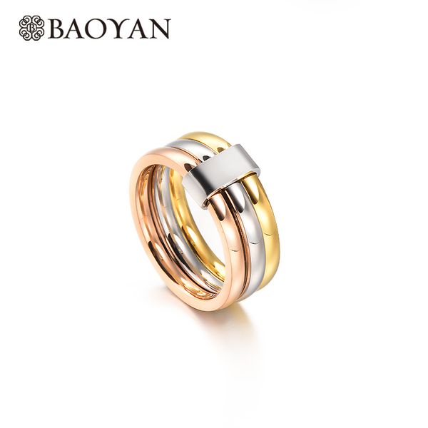 

baoyan vintage women wedding rings 2019 rose gold silver gold plating stainless steel rings titanium ladies love rings for women