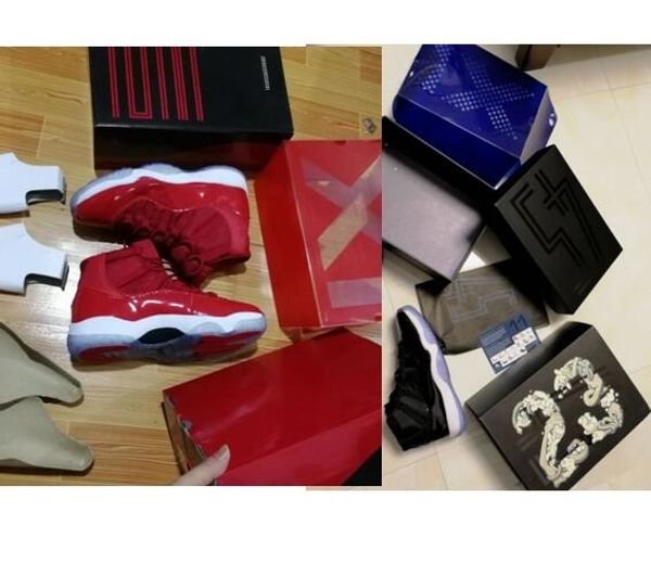 

wholesale win like 96 ice blue space jam 11 unc 11s midnight navy blue gym red with box basketball shoes ing