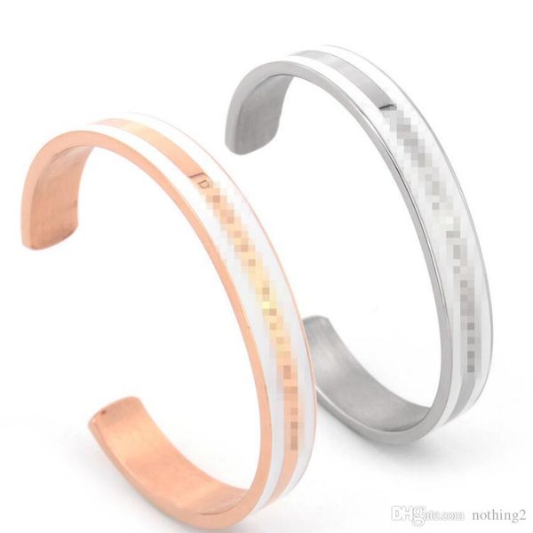 

luxury jewelry designer bracelets for women rose gold titanium steel open cuff bracelets for couple fashion of shipping