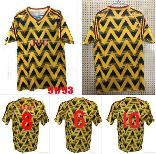 

# 8 РАЙТ 1991 футбола Джерси 1993 РЕТРО прочь желтый 91 93 марочного футбол рубашка Классического SMITH ХИНЬ Šuker HENRY Camiseta де fútbol