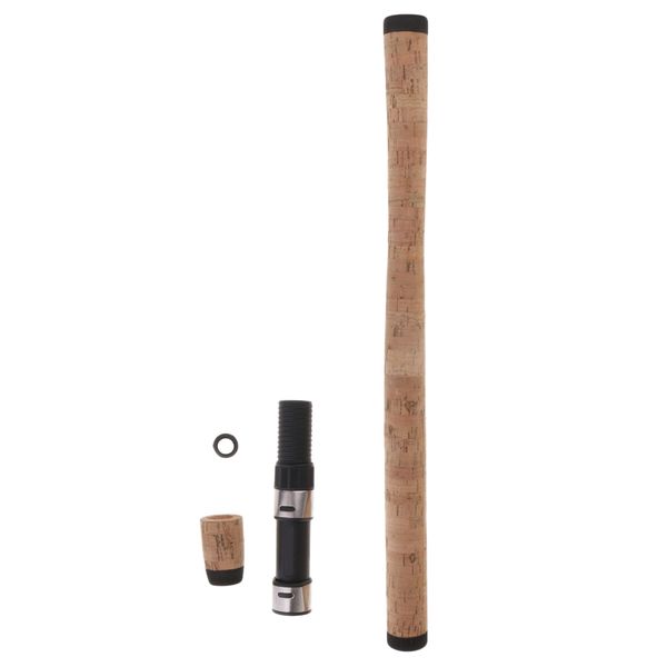

soft cork fishing rod handle long straight handle & reel seat set for diy rod building repair