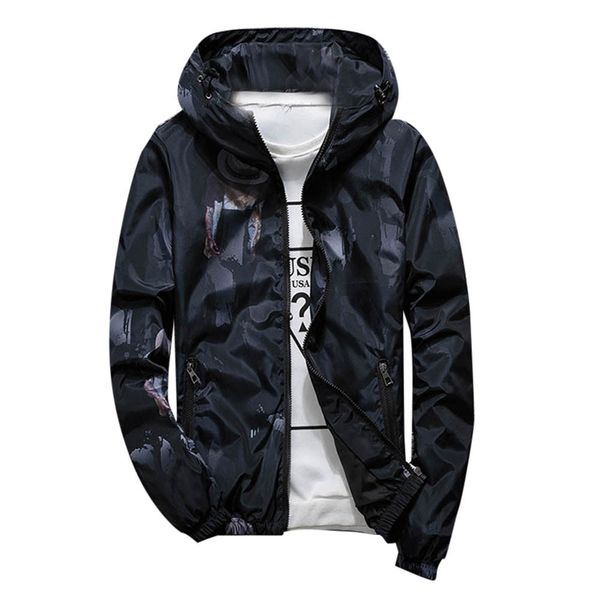 

men's winter warm 2018 hooded sweater soft shell printing waterproof windproof outdoor jacket men's jacket brand, Black