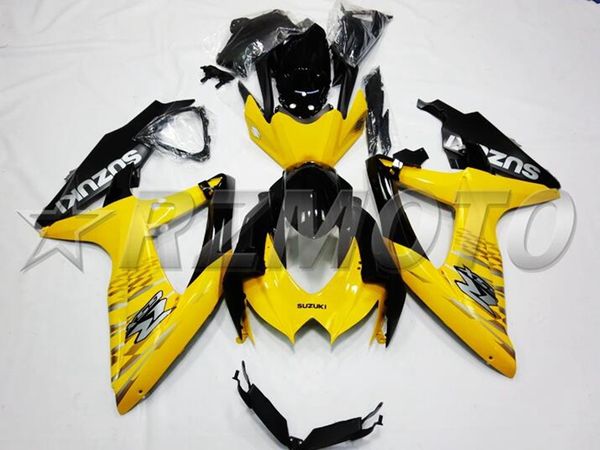 

4 gifts injection mold new abs motorcycle fairings kit fit for suzuki gsx-r600 gsx-r750 600 750 k8 2008 2009 2010 08 09 10 yellow black