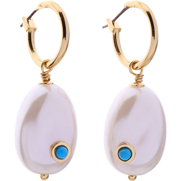 

joolim elegant pearl hoop earring party earring design jewelry korean, Golden;silver