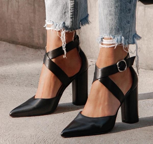 

women summer super high heels pumps sandals shoes woman pointed gladiator cross-tied party sandalias mujer sapato feminino n157, Black