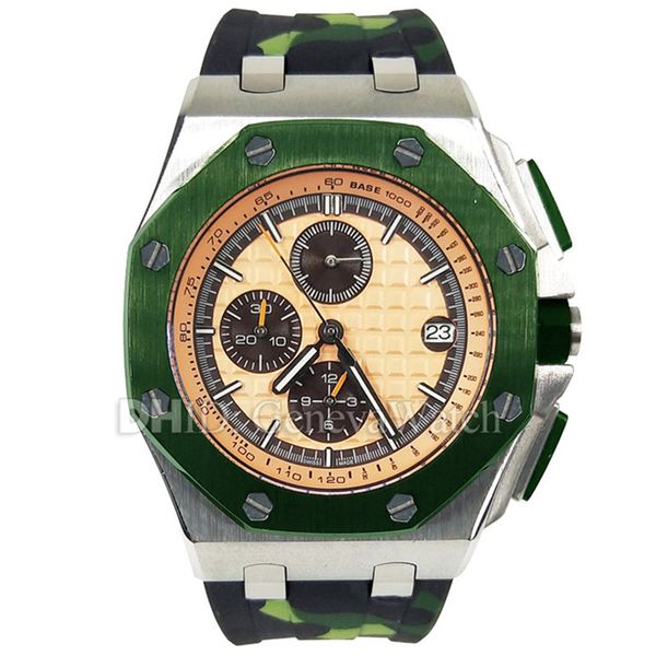 

Новые Роскошные Часы Спорт Камуфляж Армия Зеленый Резиновый Ремень Импорт Vk Квар
