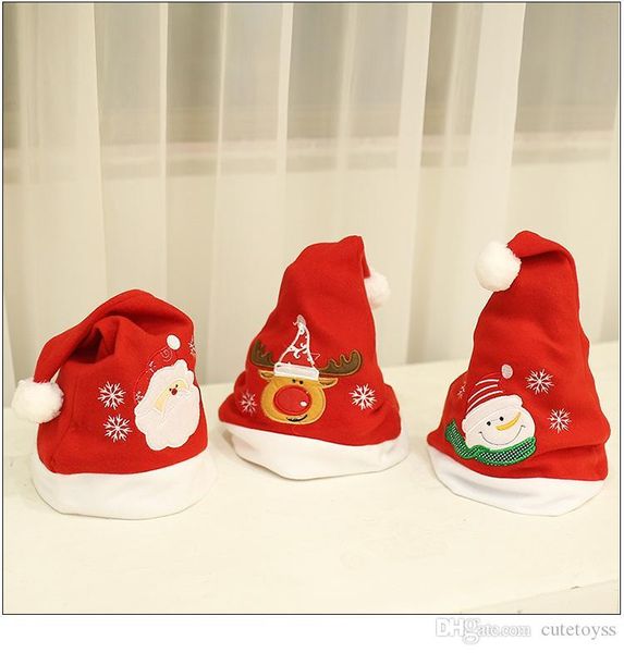

christmas decoration santa claus red cap flashing charistmas hat for kids 10 designs light caps for party #283