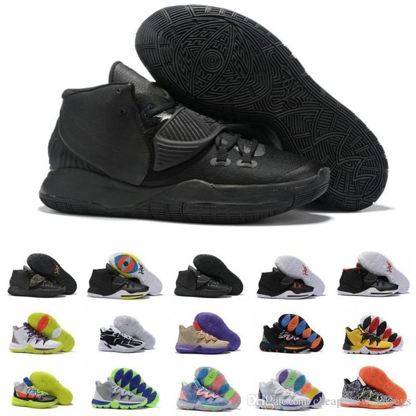

wholesale kyrie6 6s triple black gold red mens basketball shoes irving 5 kyrie 6 graffiti sports sneakers size 7-12