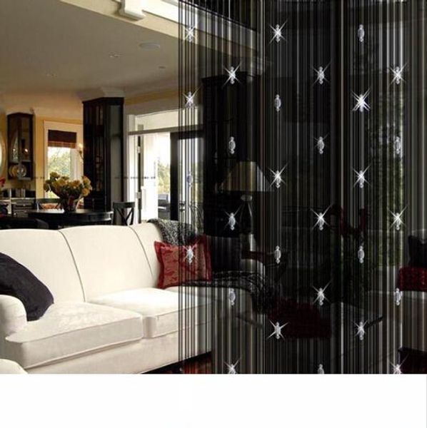 

modern blackout curtains for living room with glass bead door string curtain white black coffee window drapes decoration