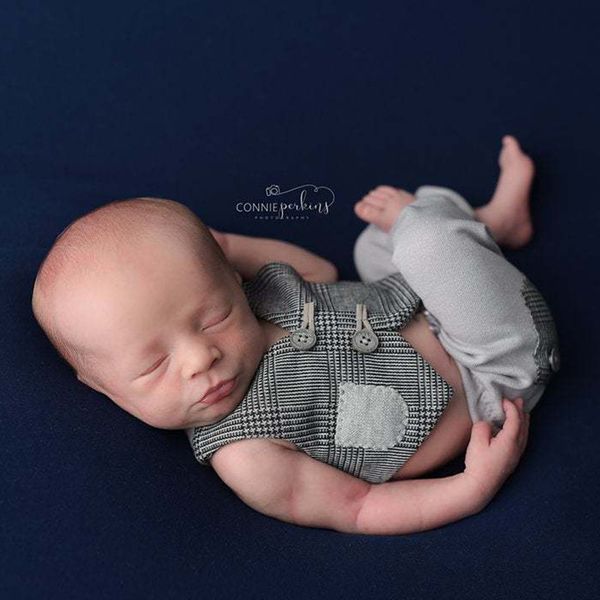

newborn pgraphy props accessories little gentleman baby boy pgraphy costume baby p props infant plaid vest+pants set, Yellow
