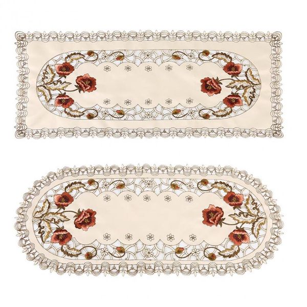 

new tablecover red floral flower embroidered table tablecloth cutwork table cloths home party wedding decoration