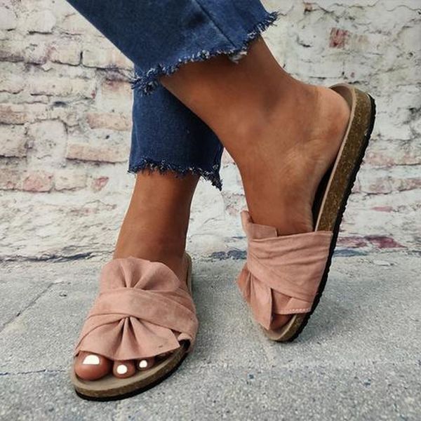 

women summer flats plus size shoes woman outdoor open toe vintage sweet bowties slippers sandalias mujer sapato feminino d639, Black