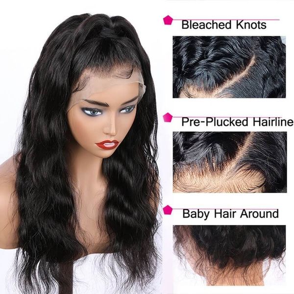 Short Lace Front Human Hair Wigs Fake Scalp Bob Body Wave Wigs Pre