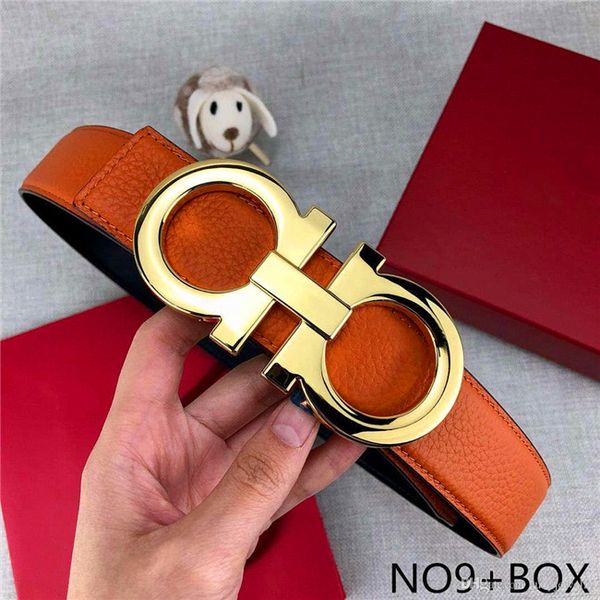 

mens woman belt casual smooth buckle belts 8style optional width 3.8cm with box, Black;purple