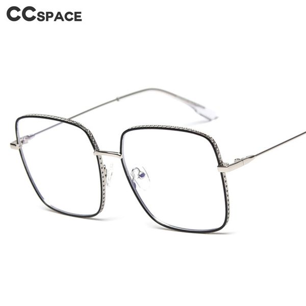 

47338 square ultralight anti-blue light luxurious metal glasses frames men women optical fashion computer glasses, Black
