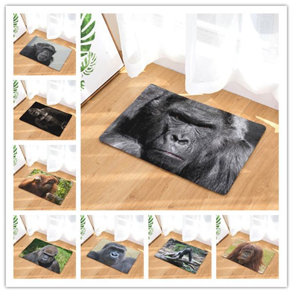 

fashion gorilla printing land mat carpet home office doormat shower room kitchen toilet strip water uptake non-slip rug