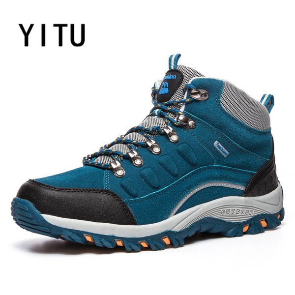 

yitu high tactical shoes for men climbing mountain outventure hiking sneakers men breathable leather autumn bize size shoes