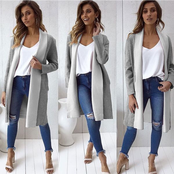 

fashion autumn and winter new candy color long thick coat jacket women's solid color slim ladies  out warm woolen coat jacket, Black