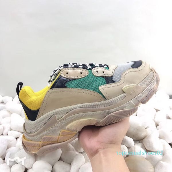 

bred retro luxury womens mens sneaker casual shoes mesh trainers for old dad triple s party trendy shoes daily lifestyle t02, Black