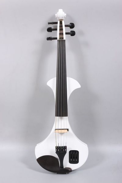 Yinfente 4/4 violino elétrico 5 cordas ativo pikcup madeira maciça violino cor branca com estojo de violino arco