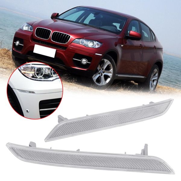 

new right/left car reflective strips front bumper side marker reflector warning light cover plastic for e71 e72 x6 2007-2014