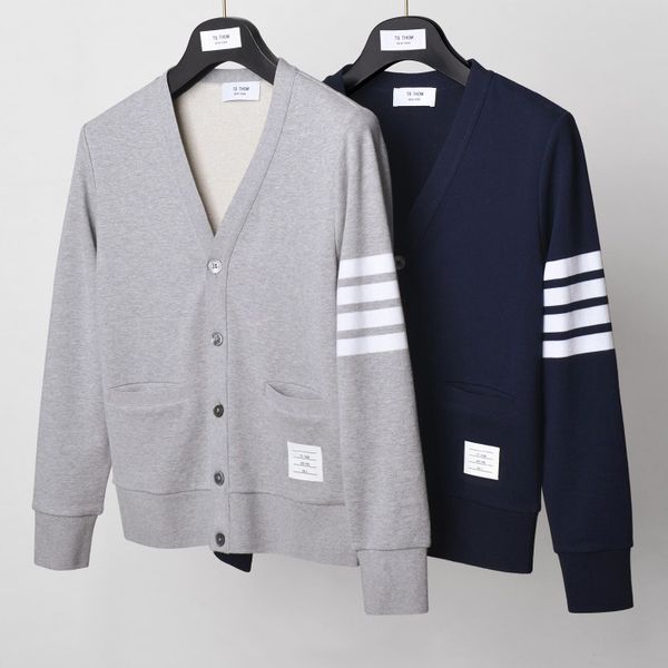 

2020 fashion tb brand spring hooded sweatershirts cotton jacket men women couple clothin pocket casual sportswear coat, Black