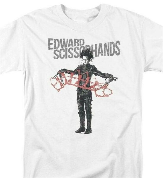 

edward scissorhands t-shirt retro 90's movie cotton graphic white tee shirt casual print fashion, White;black