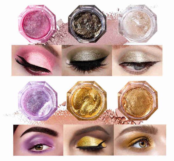 

langmanni single color diamond liquid eyeshadow glitter waterproof long-lasting make up metallic shine eye shadow cream palette