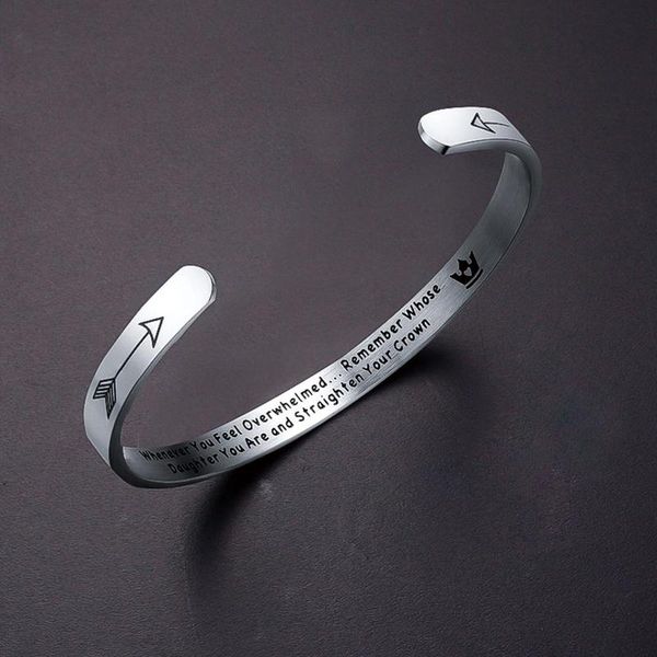 

titanium steel inspirational crown cuff open bracelet bangles for women nice stainless steel daily gift bracelet, Black