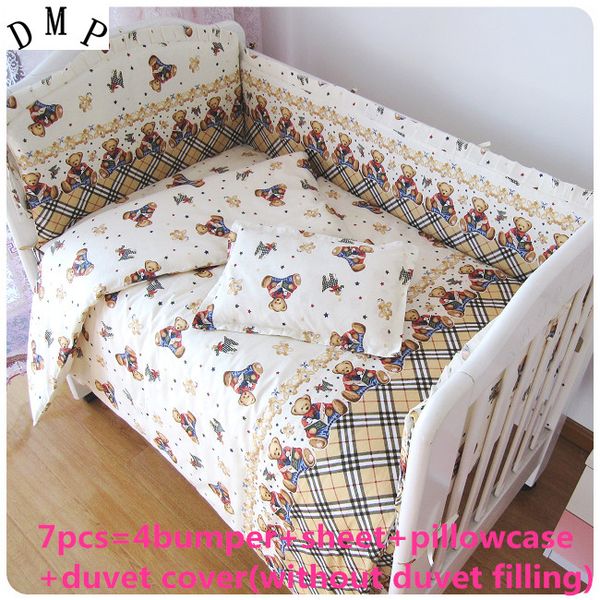 

promotion 6/7pcs baby bedding set comforter 100% cotto,duvet cover,120*60/120*70cm