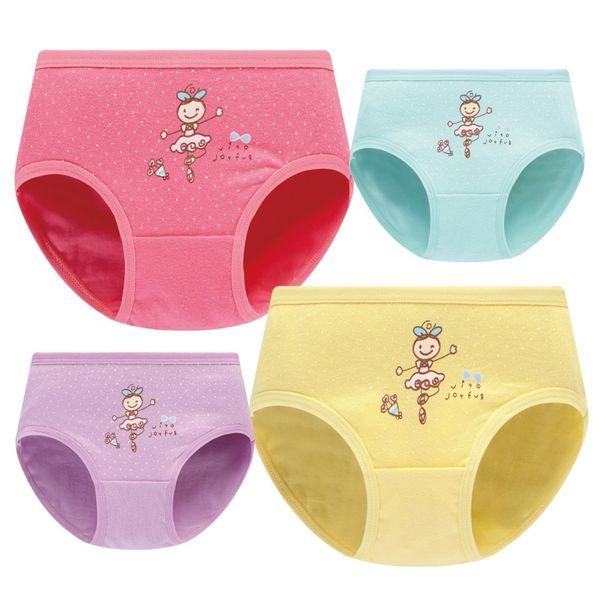 

4ps/lot girls underwear 95% cotton kids underwear girls' printed cartoon triangle breathable cotton girls, Camo