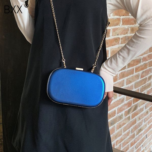 

bxx] women's single shoulder crossbody bag all-match flap 2020 fashion box shaped tide female chain personality solid bag hf188