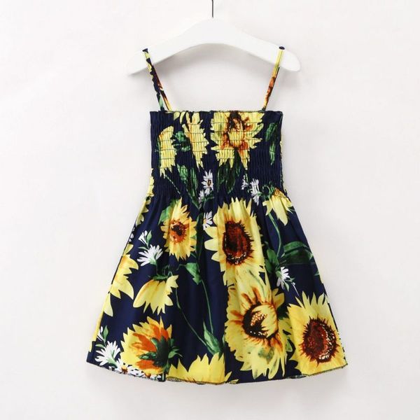 

kids dresses for girls summer girl sleeveless dress toddler flower print princess dress 1 2 3 4 5 6 7 years children's clothing, Red;yellow